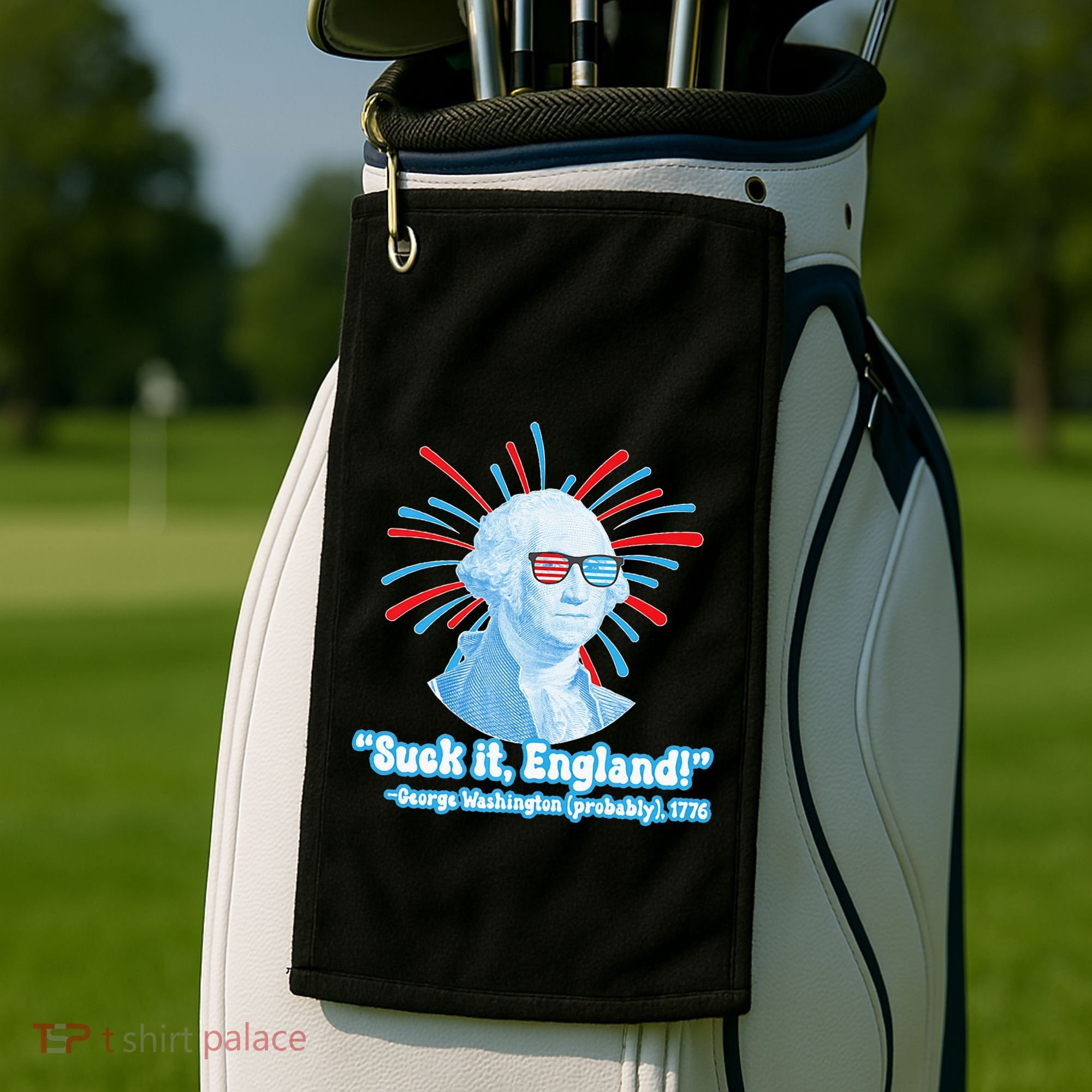 Funny American Gift Suck It England George Washington Golf Towel