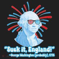 Funny American Gift Suck It England George Washington Golf Towel thumb 3