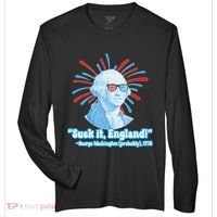 Funny American Gift Suck It England George Washington Zone Performance Long-Sleeve T-Shirt thumb 0