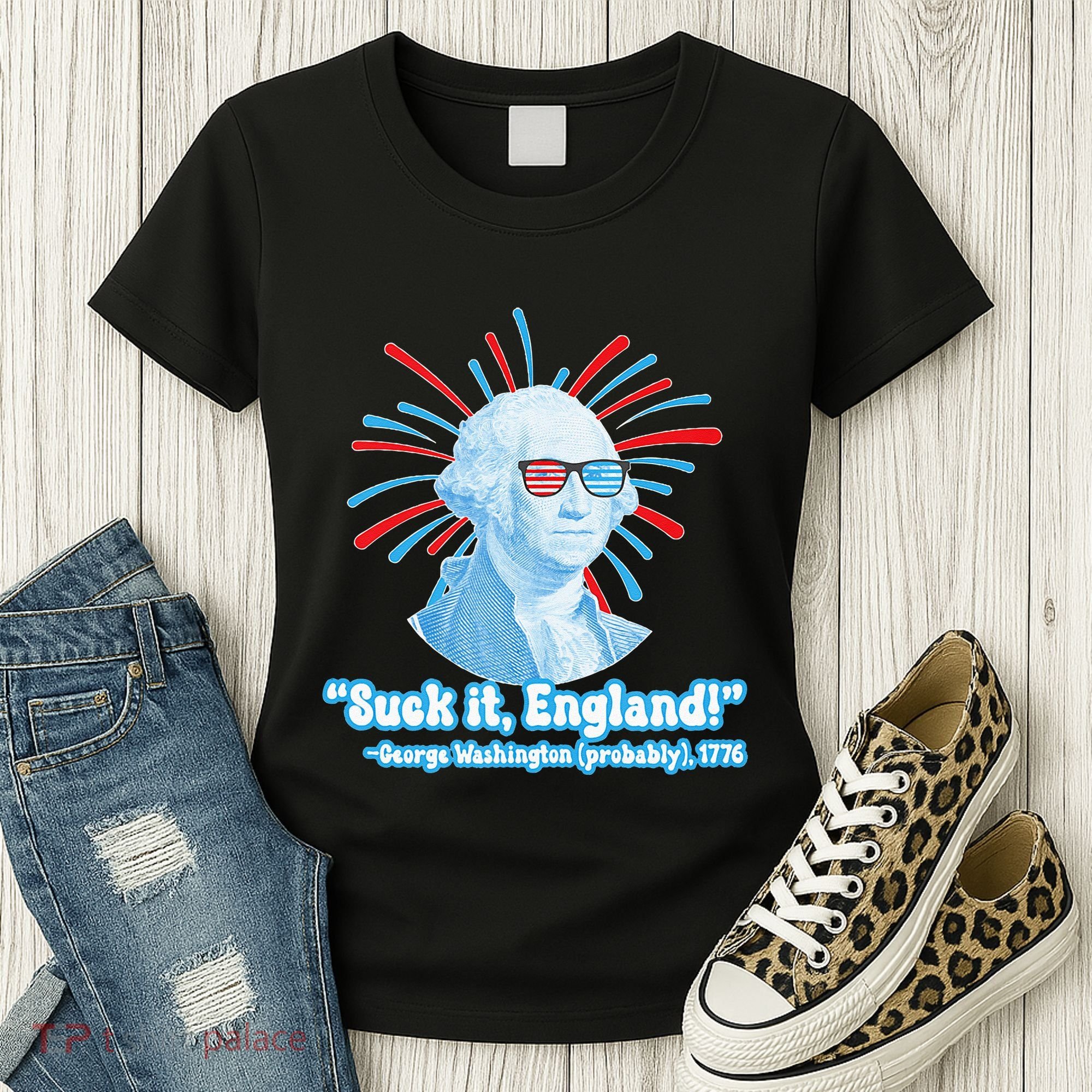 Funny American Gift Suck It England George Washington Women's T-Shirt