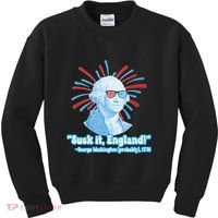 Funny American Gift Suck It England George Washington Kids Sweatshirt thumb 0