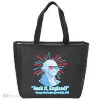 Funny American Gift Suck It England George Washington Tote Bag thumb 0
