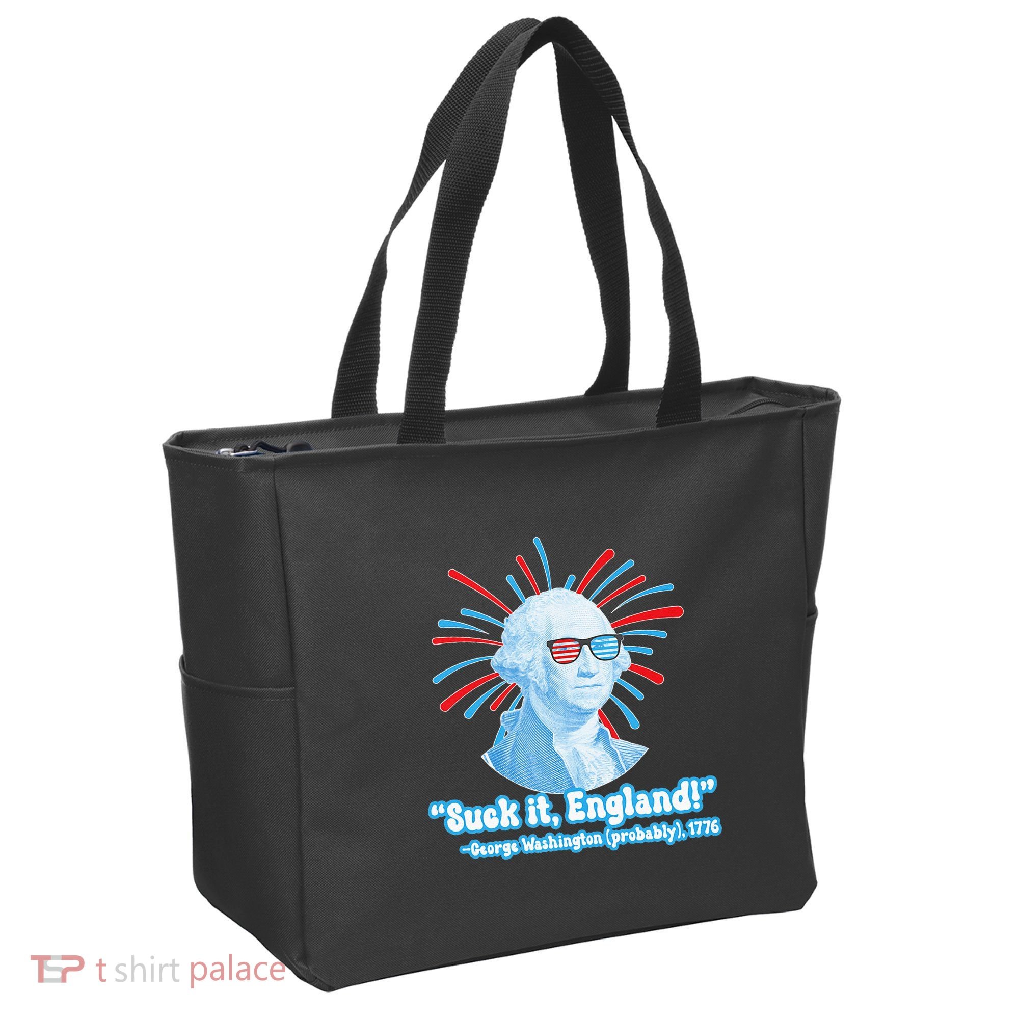 Funny American Gift Suck It England George Washington Tote Bag