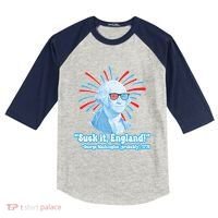 Funny American Gift Suck It England George Washington Kids Colorblock Raglan Jersey thumb 0