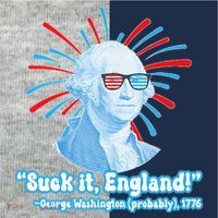 Funny American Gift Suck It England George Washington Kids Colorblock Raglan Jersey thumb 2