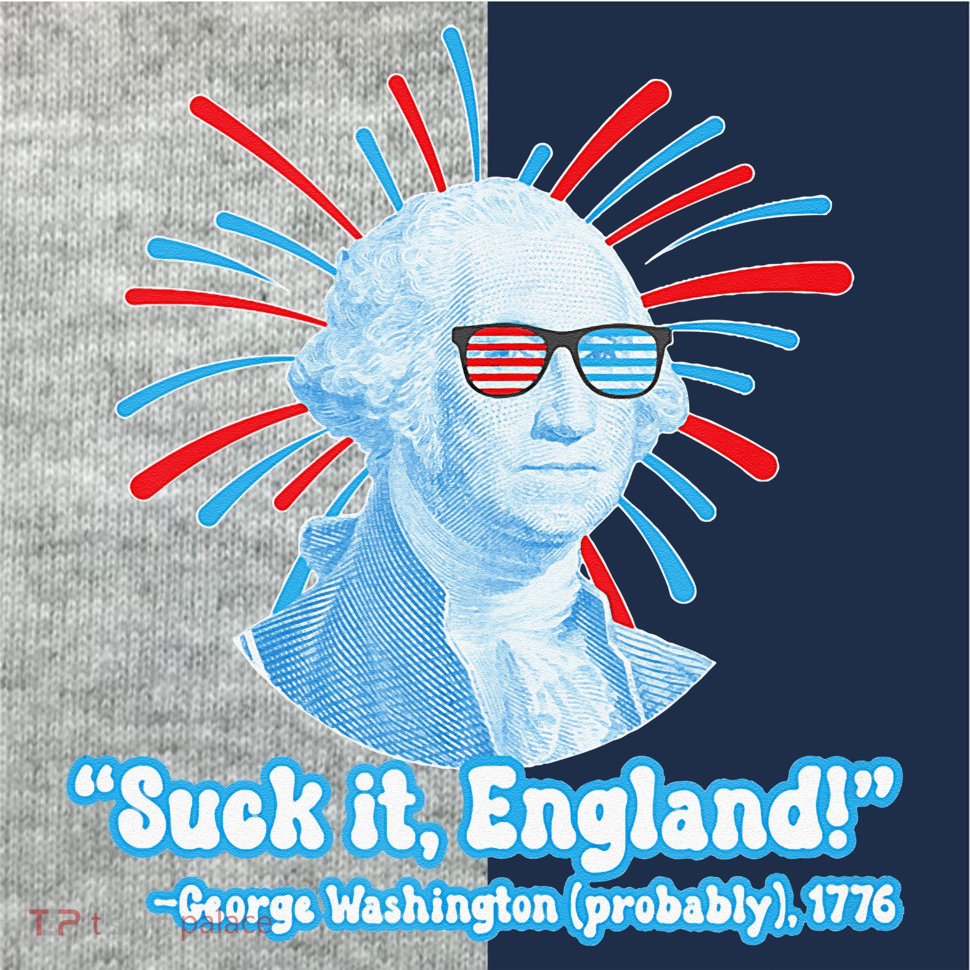 Funny American Gift Suck It England George Washington Kids Colorblock Raglan Jersey