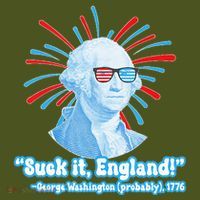 Funny American Gift Suck It England George Washington The Baniff Cuffed Pom Beanie thumb 2