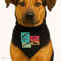 For Anglers Good Catch Perch Pike Trout USA-Made Doggie Bandana thumb 1