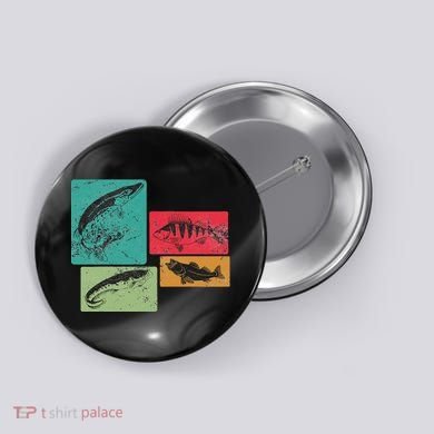 For Anglers Good Catch Perch Pike Trout Button