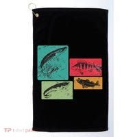 For Anglers Good Catch Perch Pike Trout Golf Towel thumb 0