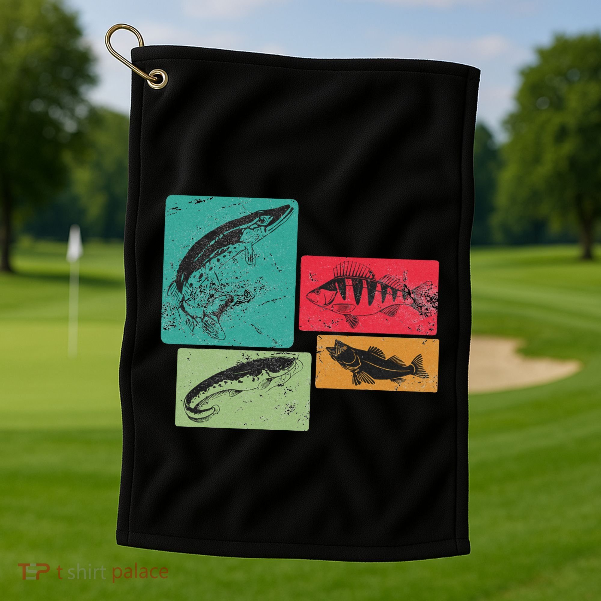 For Anglers Good Catch Perch Pike Trout Golf Towel