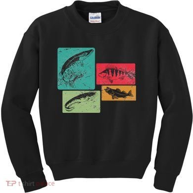 For Anglers Good Catch Perch Pike Trout Kids Sweatshirt