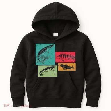 For Anglers Good Catch Perch Pike Trout Kids Hoodie