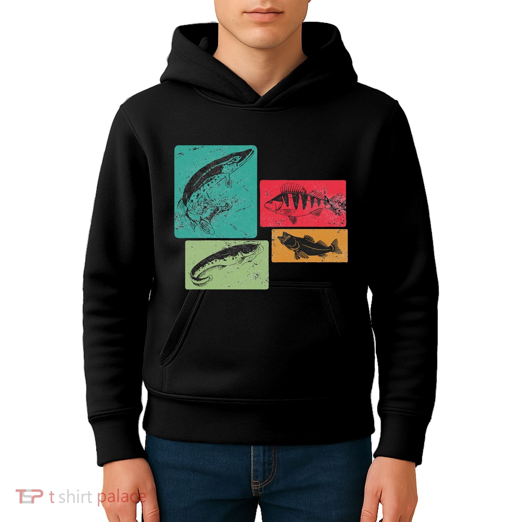 For Anglers Good Catch Perch Pike Trout Kids Hoodie
