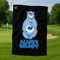 Funny Always Gumpy Bear Golf Towel thumb 1