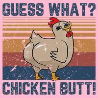 Funny Animal Guess What Chicken Butt Cute Chickens Buffs Coaster thumb 2