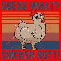 Funny Animal Guess What Chicken Butt Cute Chickens Buffs Santa Hat thumb 1