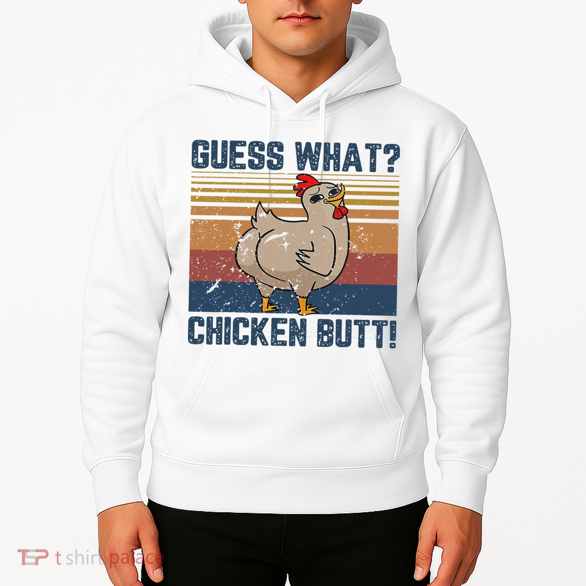 Funny Animal Guess What Chicken Butt Cute Chickens Buffs Hoodie