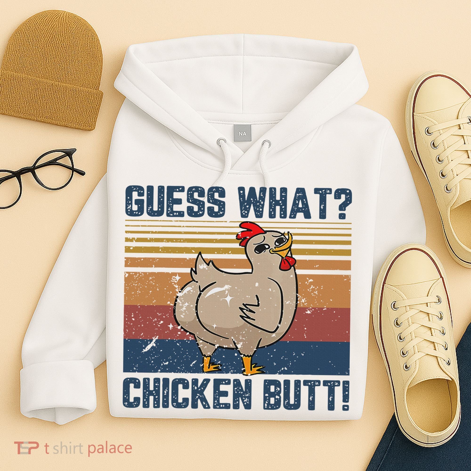 Funny Animal Guess What Chicken Butt Cute Chickens Buffs Hoodie