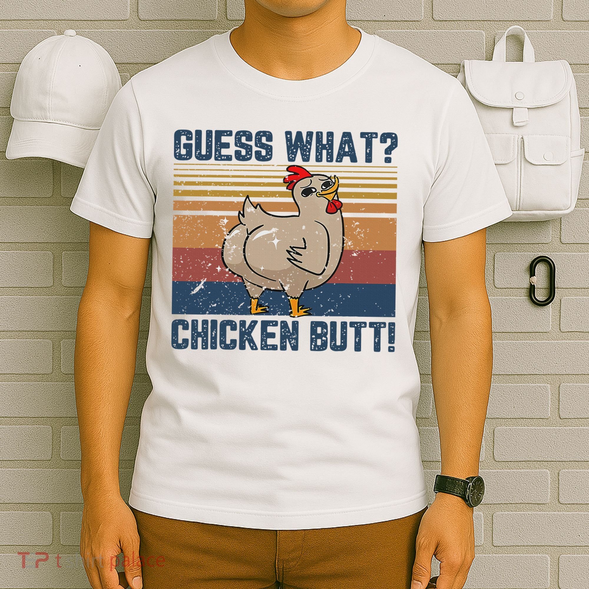 Funny Animal Guess What Chicken Butt Cute Chickens Buffs T-Shirt
