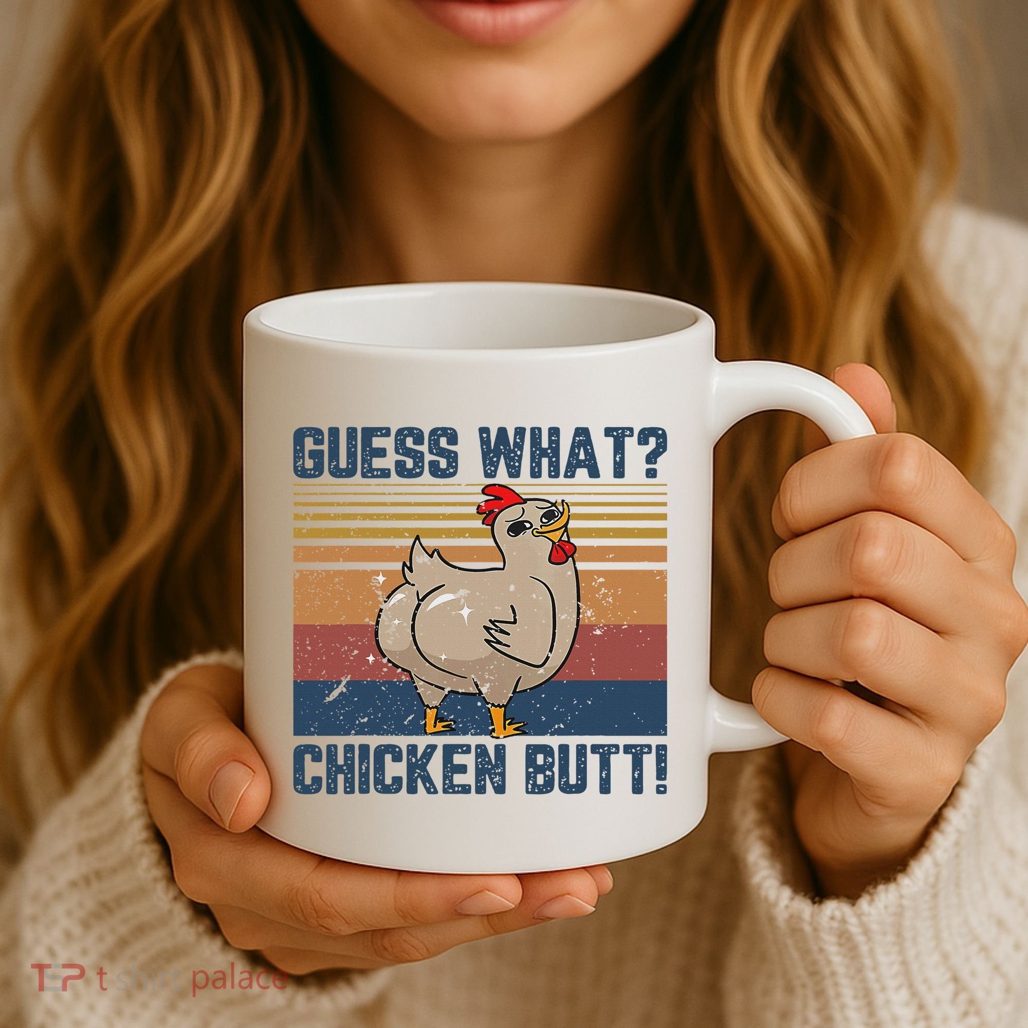 Funny Animal Guess What Chicken Butt Cute Chickens Buffs Coffee Mug