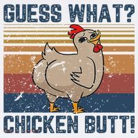 Funny Animal Guess What Chicken Butt Cute Chickens Buffs Women's Hoodie thumb 2