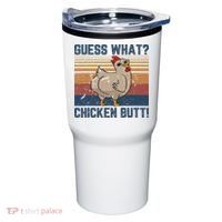 Funny Animal Guess What Chicken Butt Cute Chickens Buffs Tumbler thumb 0