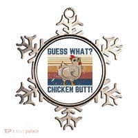 Funny Animal Guess What Chicken Butt Cute Chickens Buffs Ornament thumb 0
