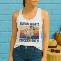 Funny Animal Guess What Chicken Butt Cute Chickens Buffs Women's Tank Top thumb 2