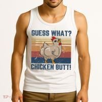 Funny Animal Guess What Chicken Butt Cute Chickens Buffs Tank Top thumb 3