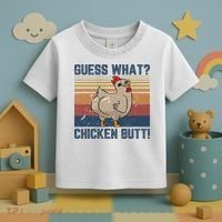 Funny Animal Guess What Chicken Butt Cute Chickens Buffs Toddler T-Shirt thumb 3