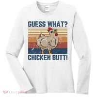 Funny Animal Guess What Chicken Butt Cute Chickens Buffs Women's Long Sleeve Shirt thumb 0