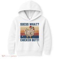 Funny Animal Guess What Chicken Butt Cute Chickens Buffs Kids Hoodie thumb 0