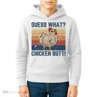 Funny Animal Guess What Chicken Butt Cute Chickens Buffs Kids Hoodie thumb 4