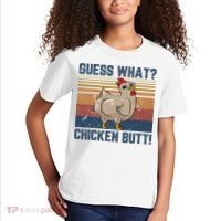 Funny Animal Guess What Chicken Butt Cute Chickens Buffs Kids T-Shirt thumb 2