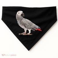 Funny African Grey Parrot Bird Gift USA-Made Doggie Bandana thumb 0