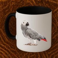 Funny African Grey Parrot Bird Gift Coffee Mug thumb 2