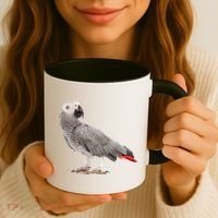 Funny African Grey Parrot Bird Gift Coffee Mug thumb 3