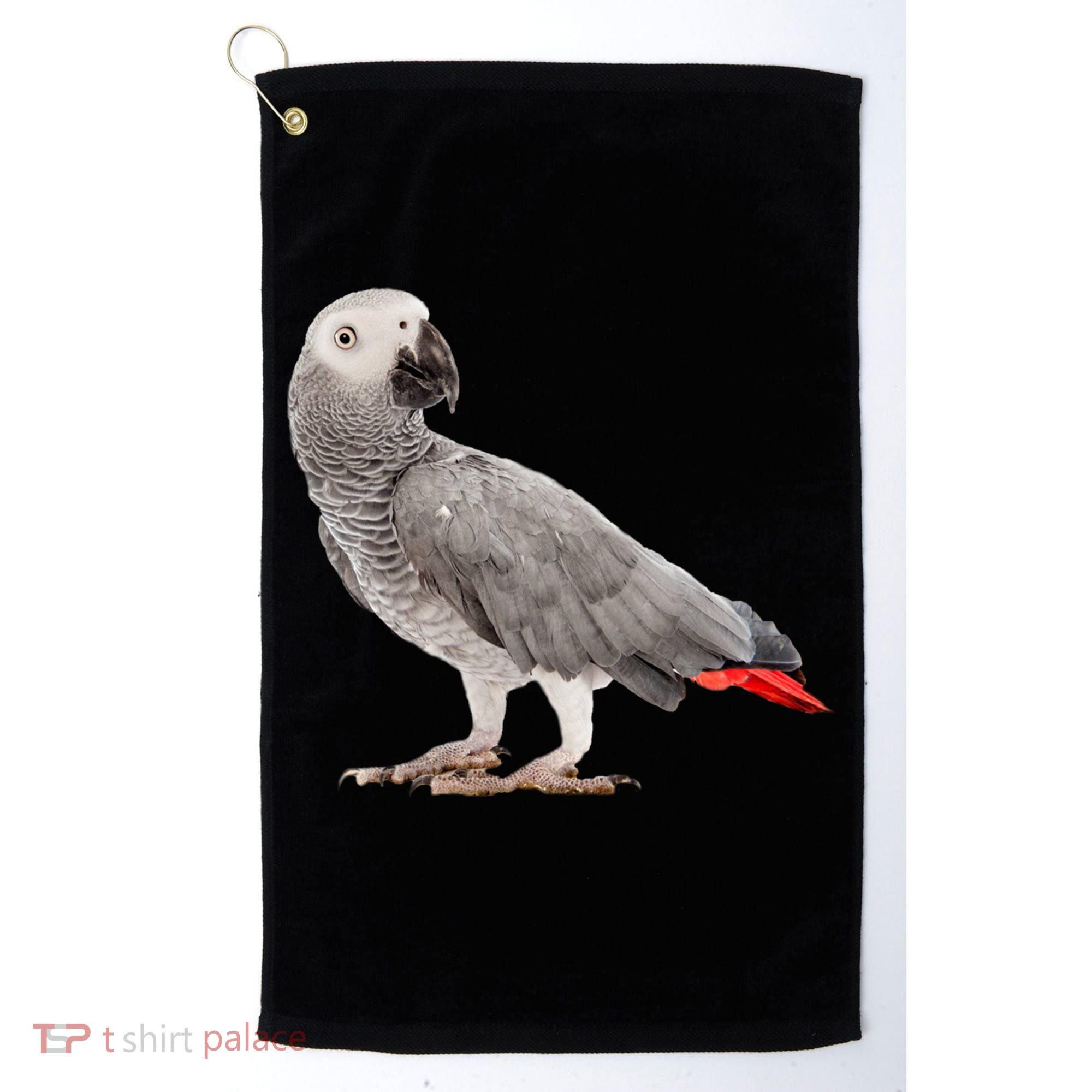 Funny African Grey Parrot Bird Gift Golf Towel