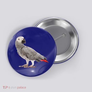 Funny African Grey Parrot Bird Gift Button