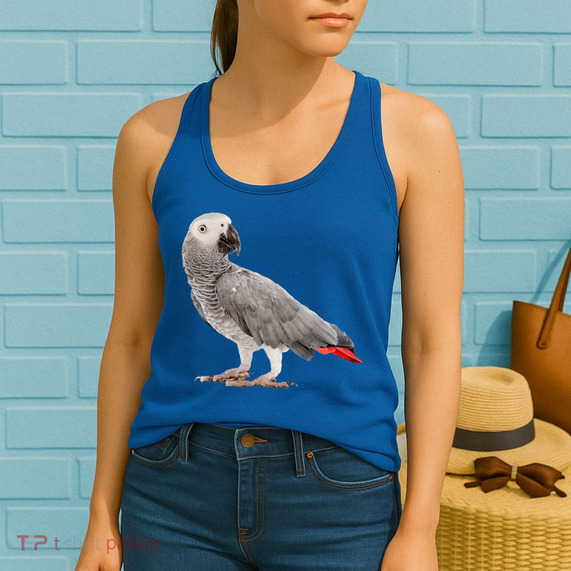 Funny African Grey Parrot Bird Gift Women's Tank Top