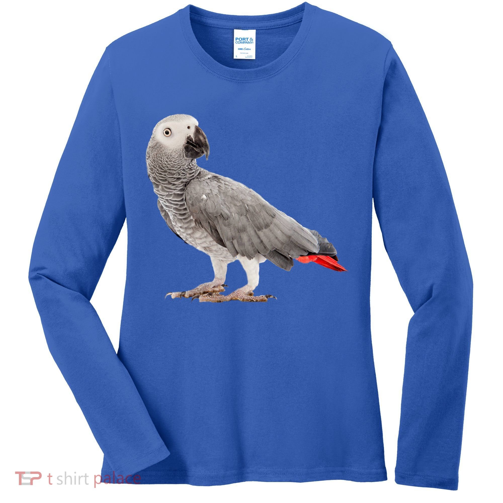 Funny African Grey Parrot Bird Gift Women's Long Sleeve Shirt