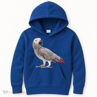 Funny African Grey Parrot Bird Gift Kids Hoodie thumb 0
