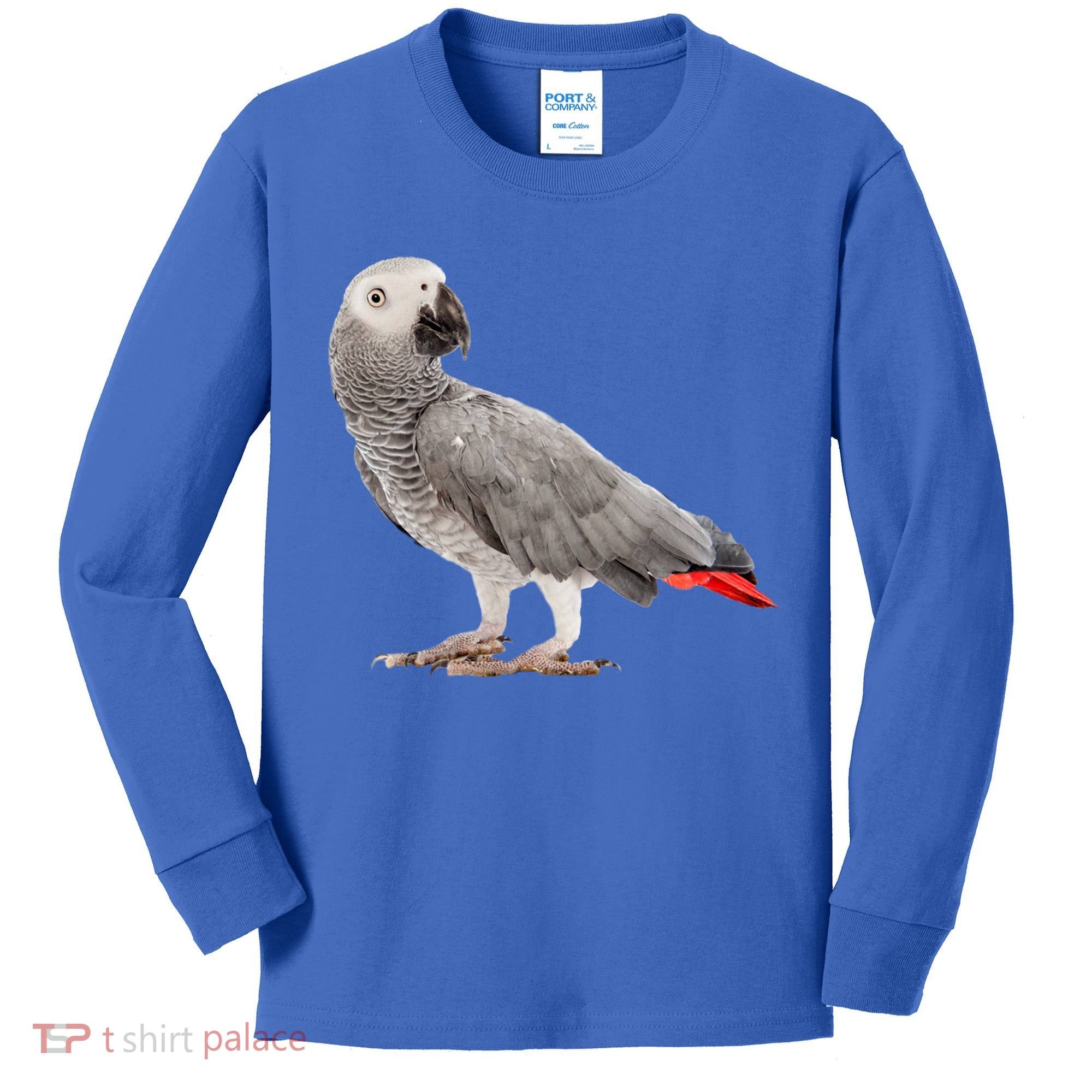 Funny African Grey Parrot Bird Gift Kids Long Sleeve Shirt
