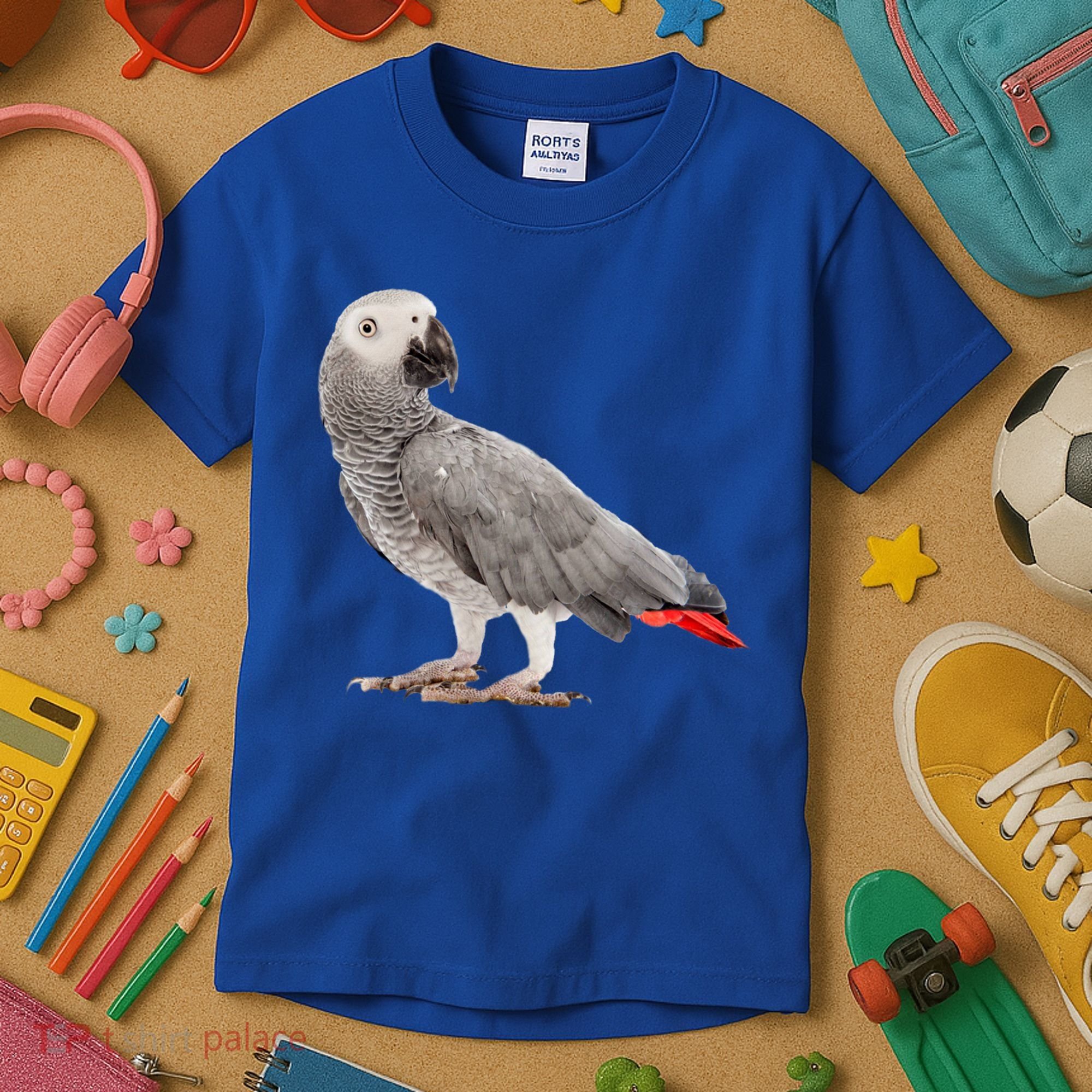 Funny African Grey Parrot Bird Gift Kids T-Shirt
