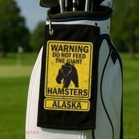 Funny Alaska Grizzly Brown Kodiak Bear Gift Golf Towel thumb 2