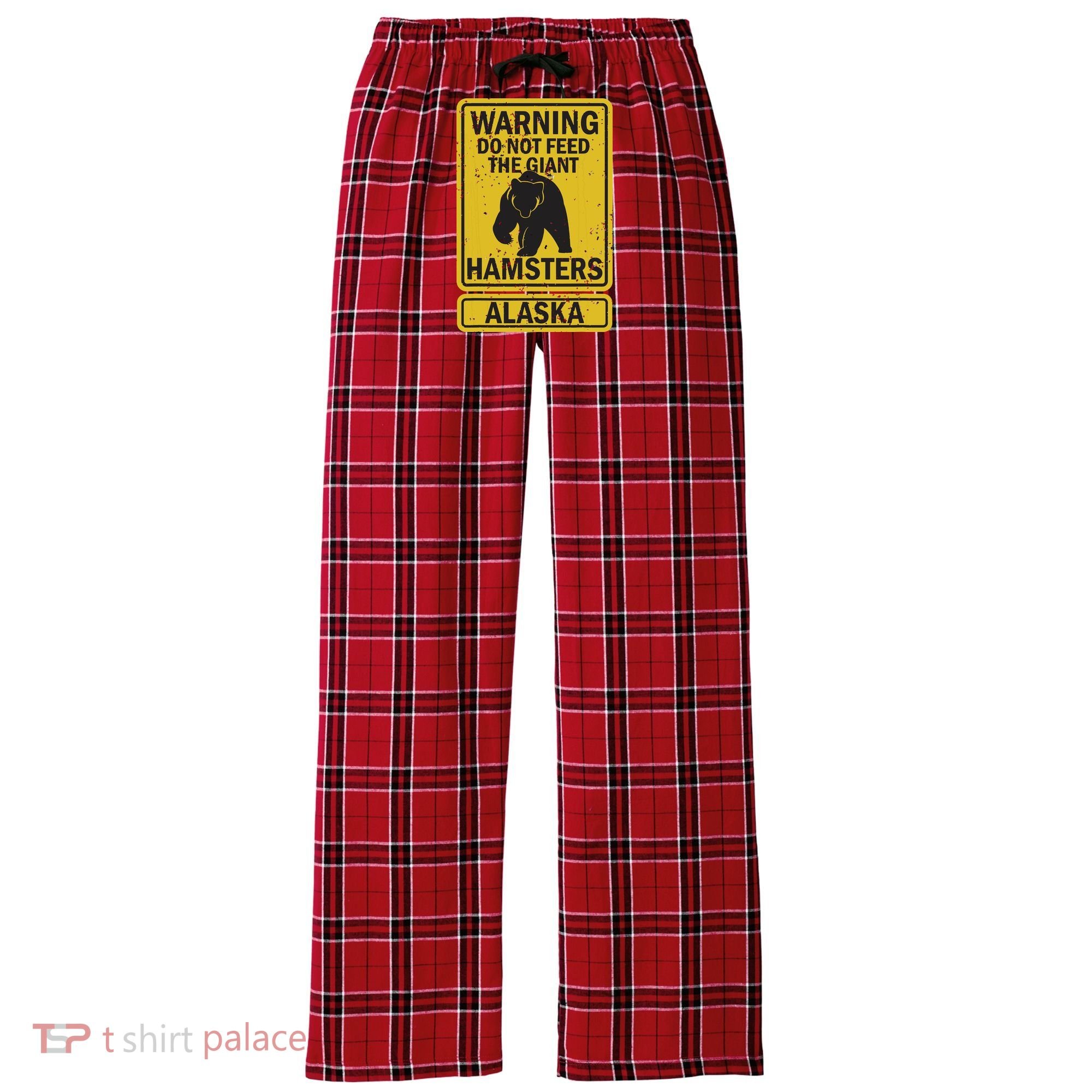 Funny Alaska Grizzly Brown Kodiak Bear Gift Women's Flannel Plaid Pajama Pants