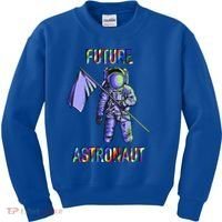 Future Astronauts Graphic Cool Gift Rainbow Stem Space Gift Kids Sweatshirt thumb 0