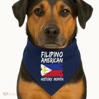 Filipino American History Month | Philippines Flag USA-Made Doggie Bandana thumb 1