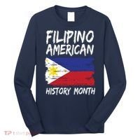 Filipino American History Month | Philippines Flag Long Sleeve Shirt thumb 0